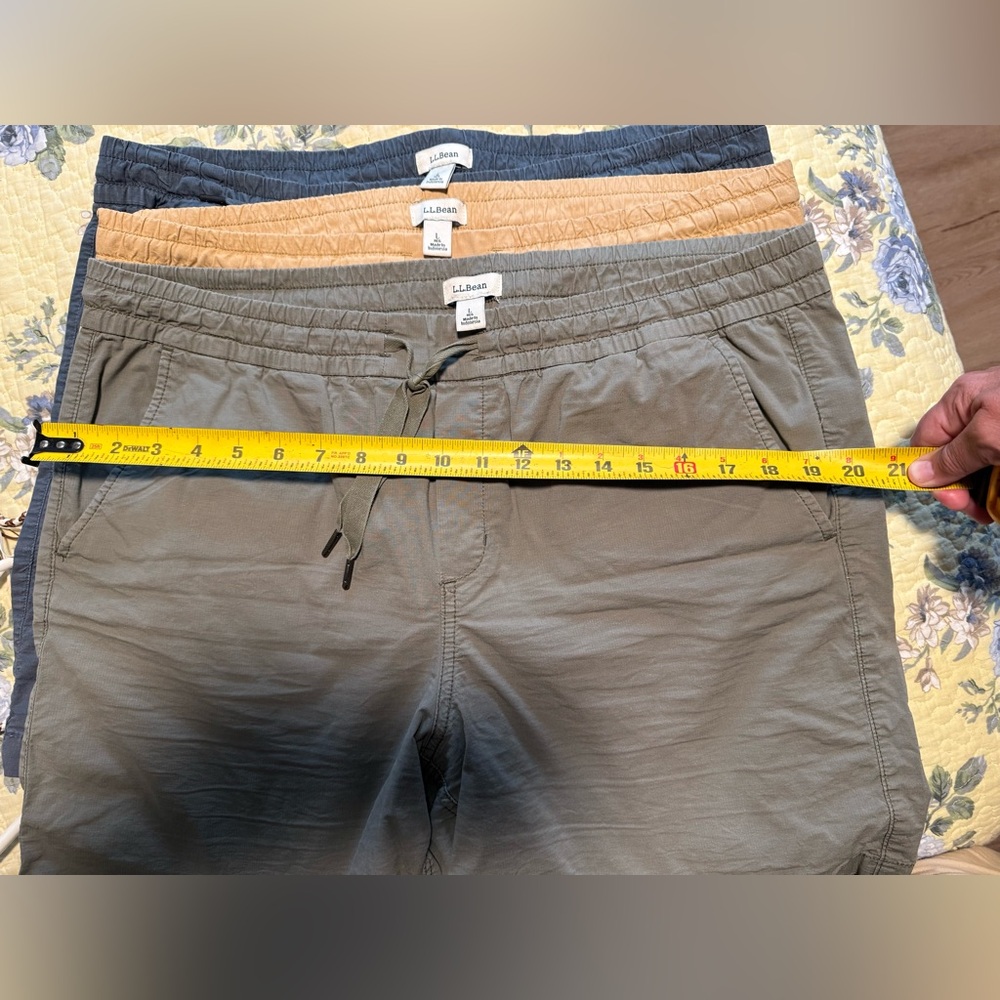 L.L. Bean women’s shorts Trio in Blue, Tan, and Gray